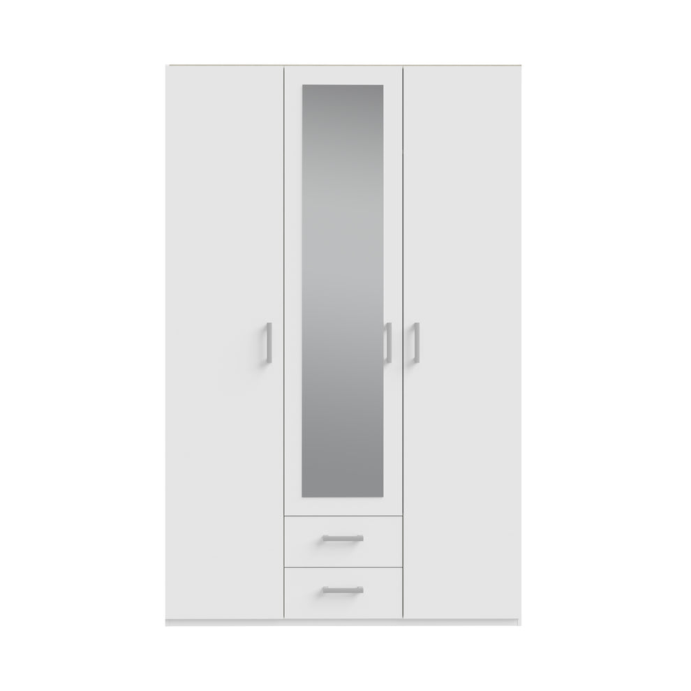 Dulap 3 Usi Si 2 Sertare Ecobest 2 Alb, 133.2 Cm