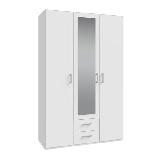 Dulap 3 Usi Si 2 Sertare Ecobest 2 Alb, 133.2 Cm