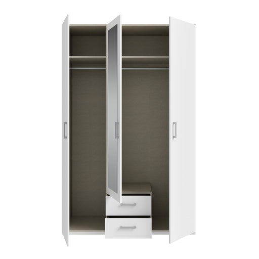 Dulap 3 Usi Si 2 Sertare Ecobest 2 Alb, 133.2 Cm