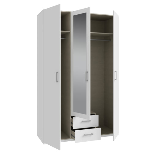 Dulap 3 Usi Si 2 Sertare Ecobest 2 Alb, 133.2 Cm
