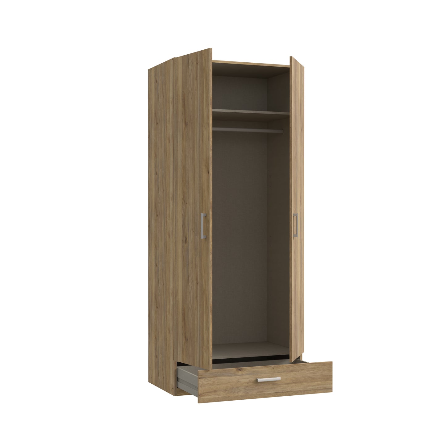 Dulap 2 Usi Si 1 Sertar Ecobest 2 Stejar Mauvella, 88.9 Cm