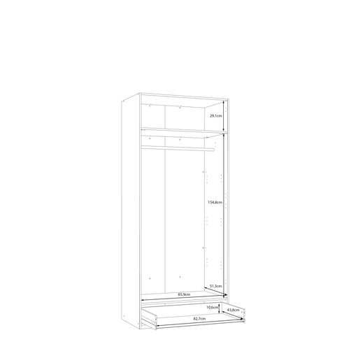 Dulap 2 Usi Si 1 Sertar Ecobest 2 Stejar Mauvella, 88.9 Cm