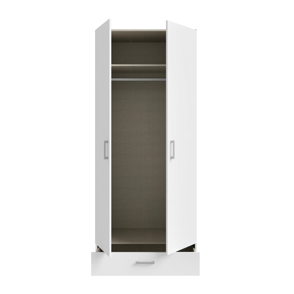 Dulap 2 Usi Si 1 Sertar Ecobest 2 Alb, 88.9 Cm