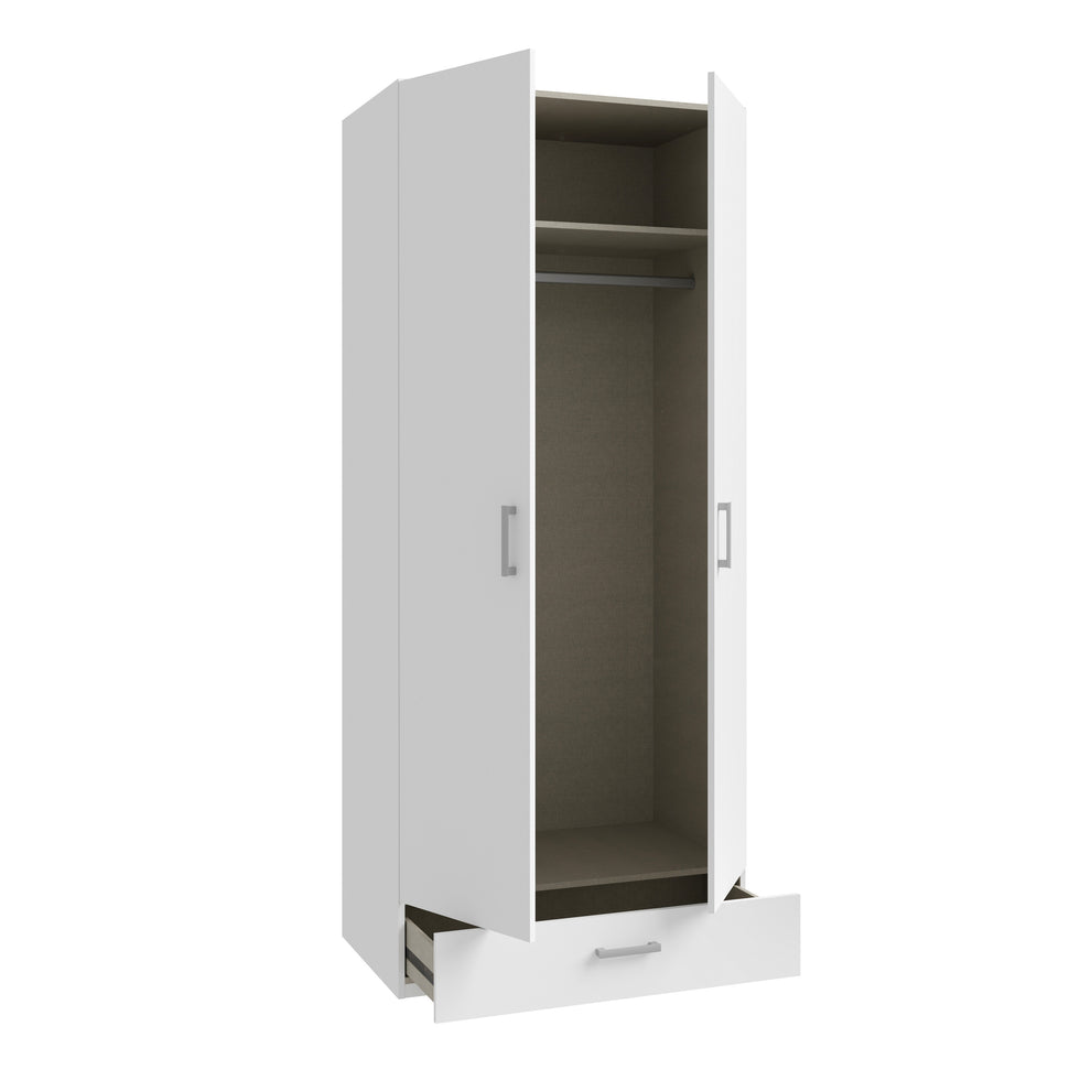 Dulap 2 Usi Si 1 Sertar Ecobest 2 Alb, 88.9 Cm