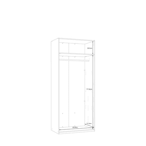 Dulap 2 Usi  Ecobest 2 Stejar Mauvella, 88.9 Cm