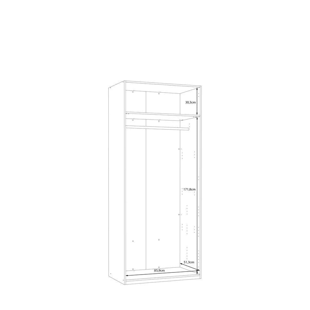 Dulap 2 Usi  Ecobest 2 Stejar Mauvella, 88.9 Cm