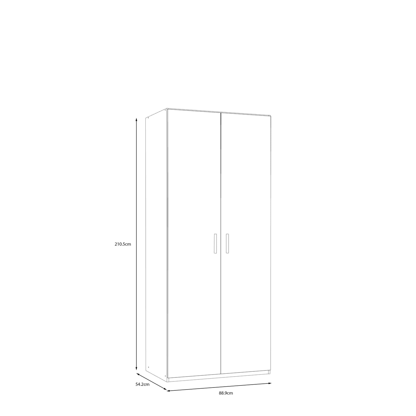 Dulap 2 Usi  Ecobest 2 Stejar Mauvella, 88.9 Cm