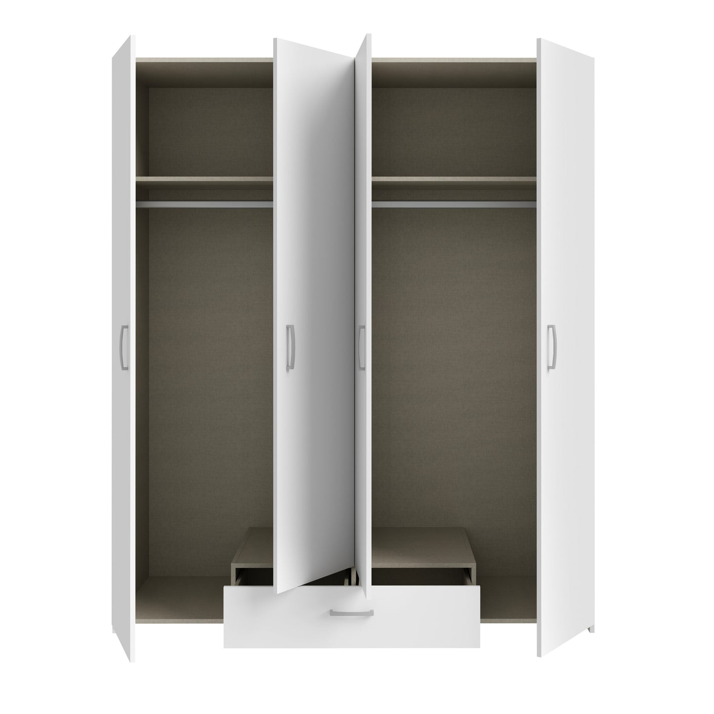 Dulap 4 Usi Ecobest Alb, 159.1 Cm