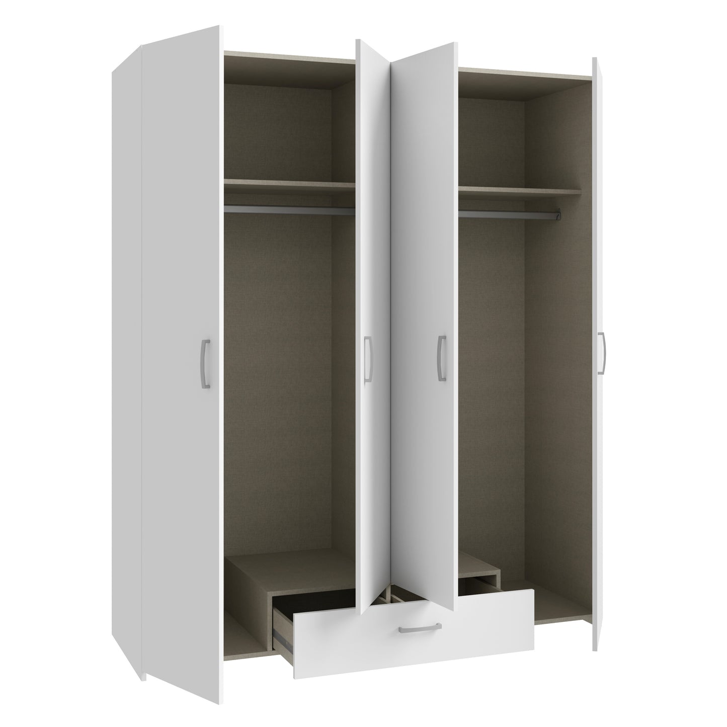 Dulap 4 Usi Ecobest Alb, 159.1 Cm