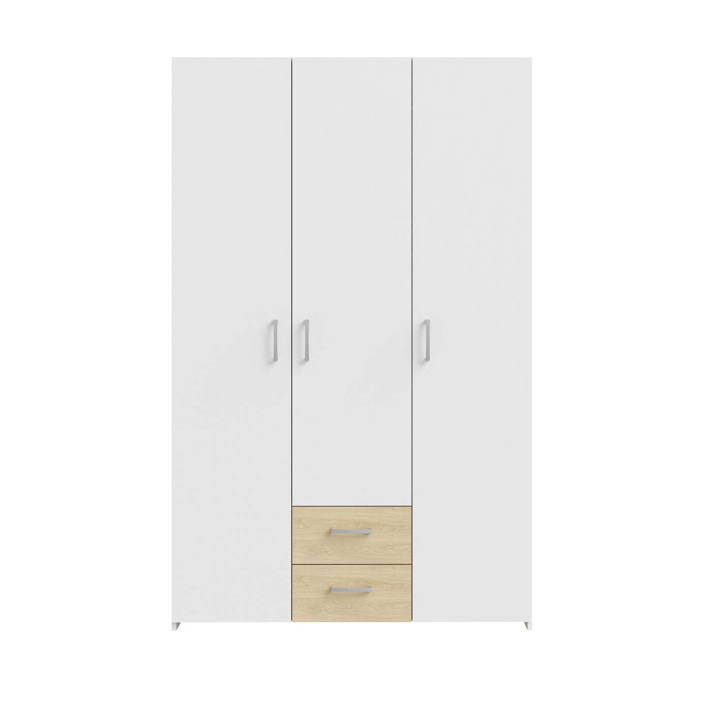 Dulap 3 Usi Ecobest  Alb Si Stejar Puccini, 119.4 Cm