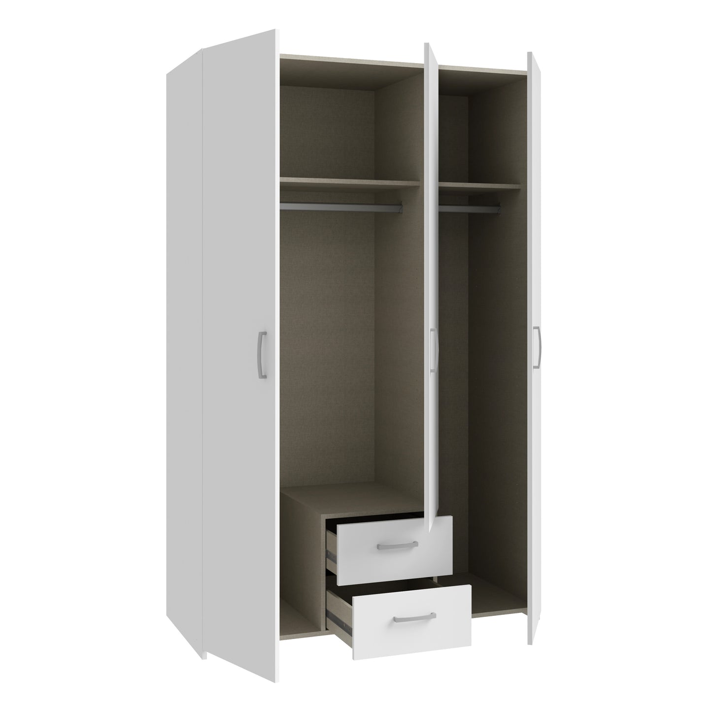 Dulap 3 Usi Ecobest Alb, 119.4 Cm
