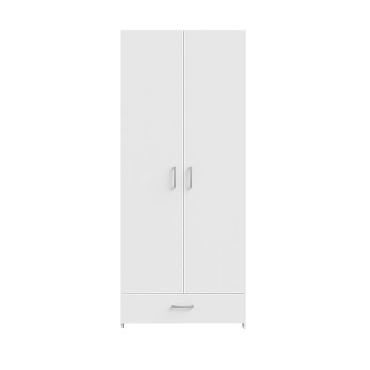 Dulap 2 Usi Si 1 Sertar  Ecobest Alb, 79.7 Cm