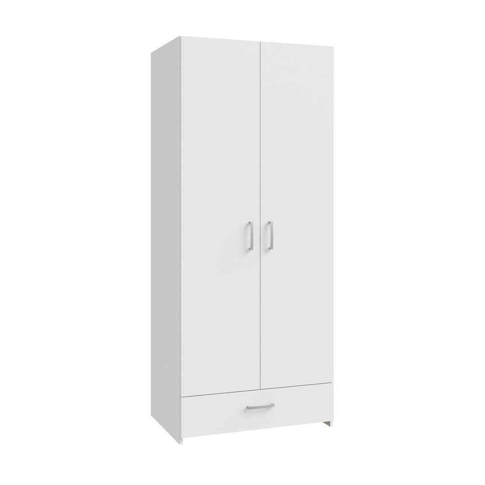 Dulap 2 Usi Si 1 Sertar  Ecobest Alb, 79.7 Cm