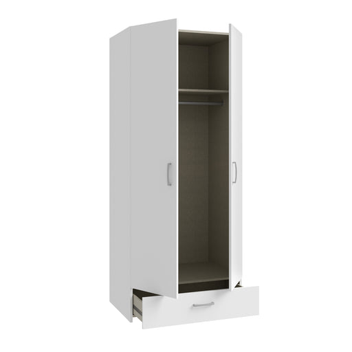 Dulap 2 Usi Si 1 Sertar  Ecobest Alb, 79.7 Cm