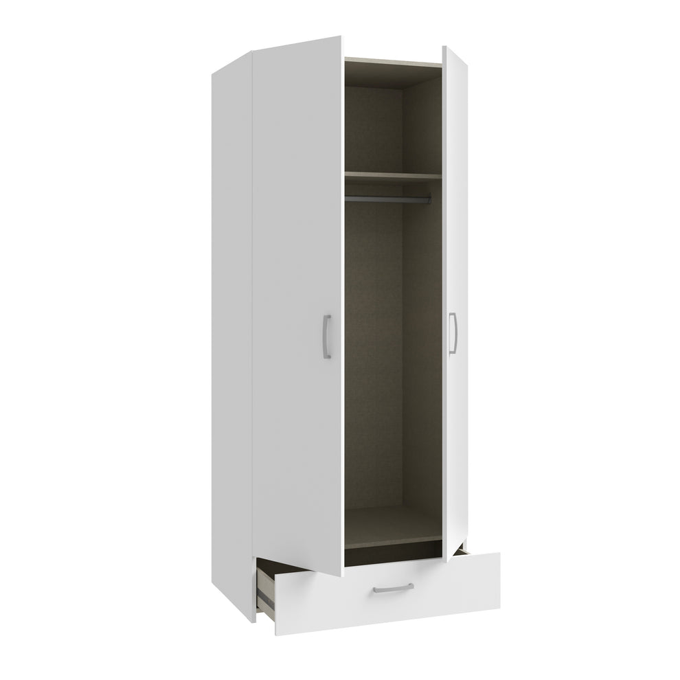 Dulap 2 Usi Si 1 Sertar  Ecobest Alb, 79.7 Cm