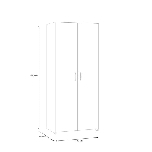 Dulap 2 Usi Ecobest  Alb, 79.7 x 190.5 Cm