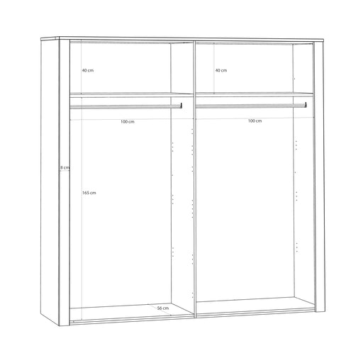 Dulap 4 Usi  Blackhit, Stejar Riviera Si Stejar Cabezone, 215,9 Cm
