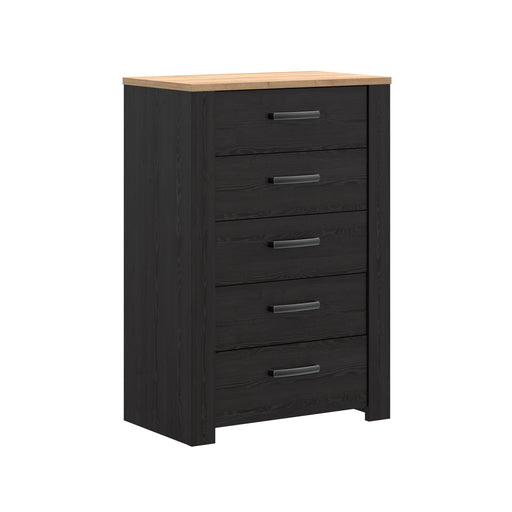 Comoda 5 Sertare  Blackhit, Stejar Riviera Si Stejar Cabezone, 71.7  Cm