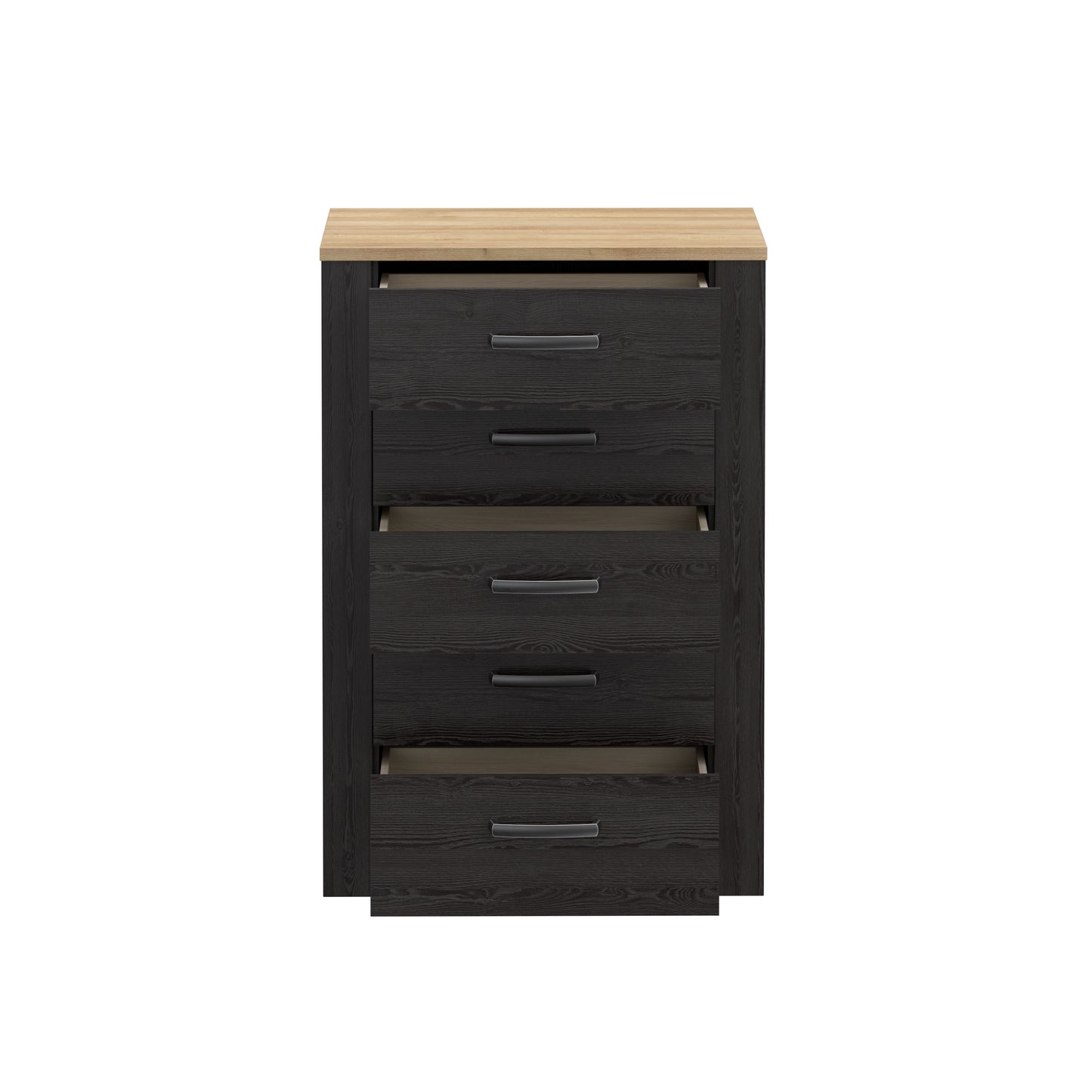 Comoda 5 Sertare  Blackhit, Stejar Riviera Si Stejar Cabezone, 71.7  Cm