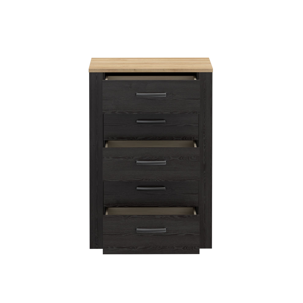 Comoda 5 Sertare  Blackhit, Stejar Riviera Si Stejar Cabezone, 71.7  Cm