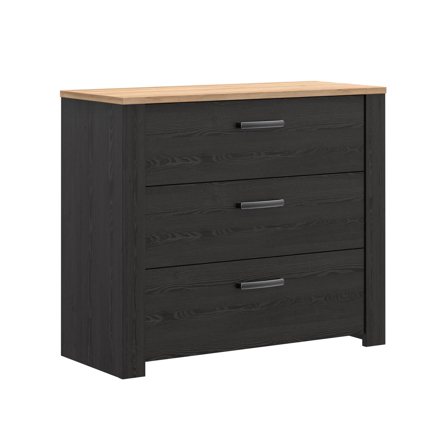 Comoda 4 Sertare Blackhit, Stejar Riviera Si Stejar Cabezone, 101,4  Cm