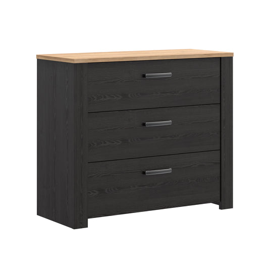 Comoda 4 Sertare Blackhit, Stejar Riviera Si Stejar Cabezone, 101,4  Cm