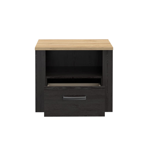 Noptiera Cu 1 Sertar Blackhit, Stejar Riviera Si Stejar Cabezone, 61.6  Cm