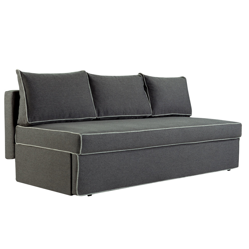 Canapea Extensibila New Modulo, 3 Locuri, Lada Depozitare, Gri, 194 Cm