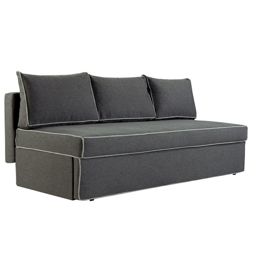 Canapea Extensibila New Modulo, 3 Locuri, Lada Depozitare, Gri, 194 Cm