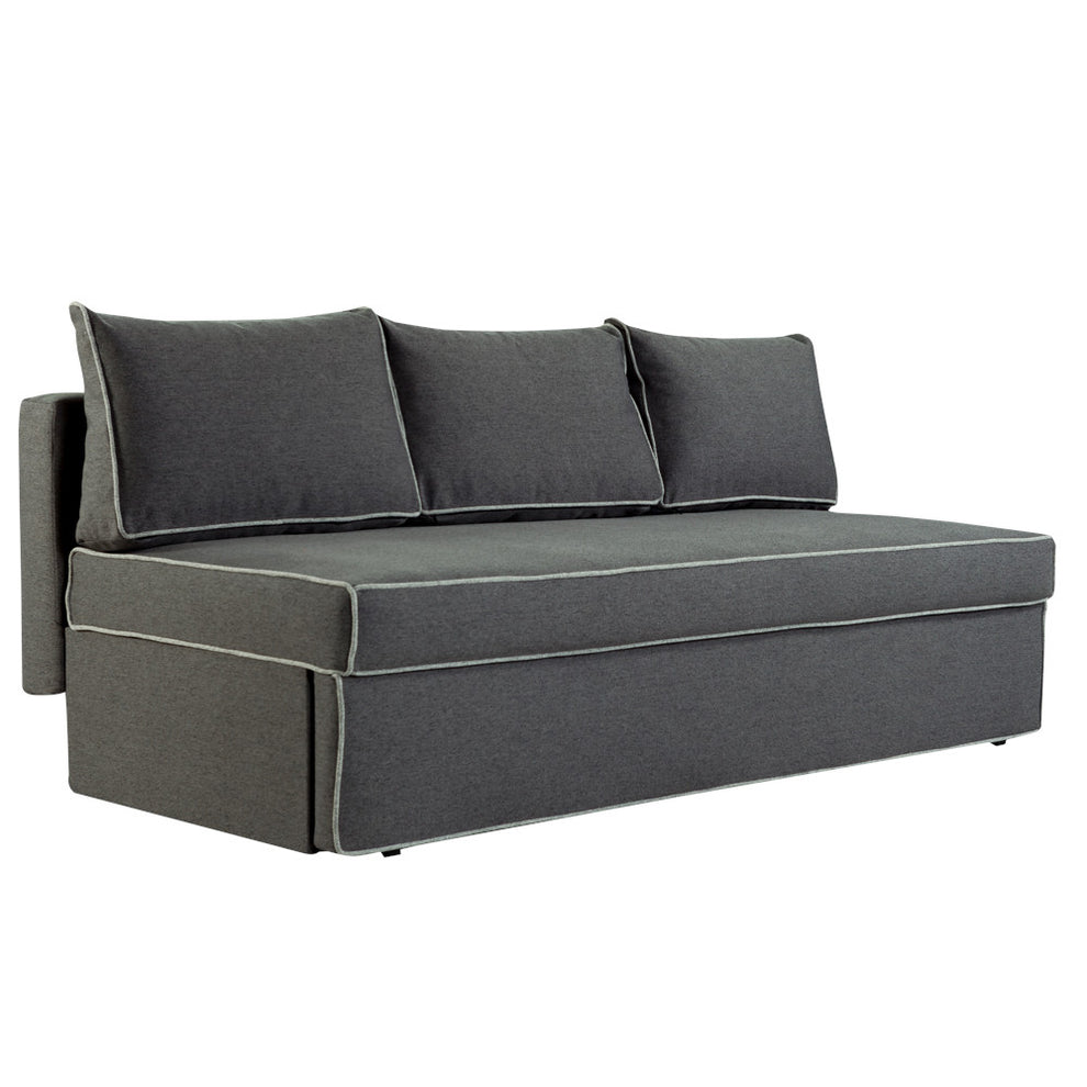 Canapea Extensibila New Modulo, 3 Locuri, Lada Depozitare, Gri, 194 Cm
