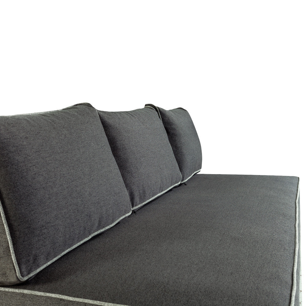 Canapea Extensibila New Modulo, 3 Locuri, Lada Depozitare, Gri, 194 Cm