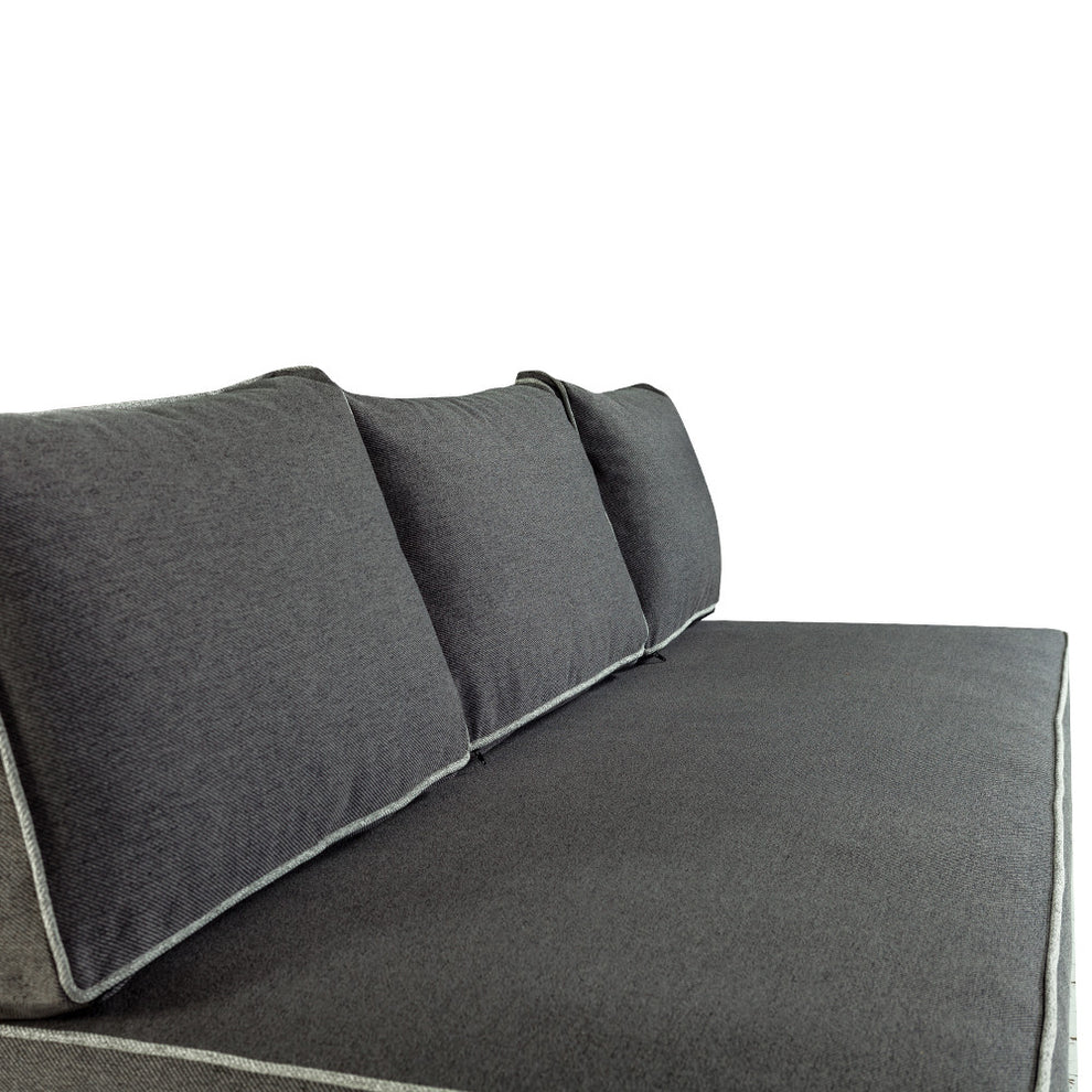 Canapea Extensibila New Modulo, 3 Locuri, Lada Depozitare, Gri, 194 Cm