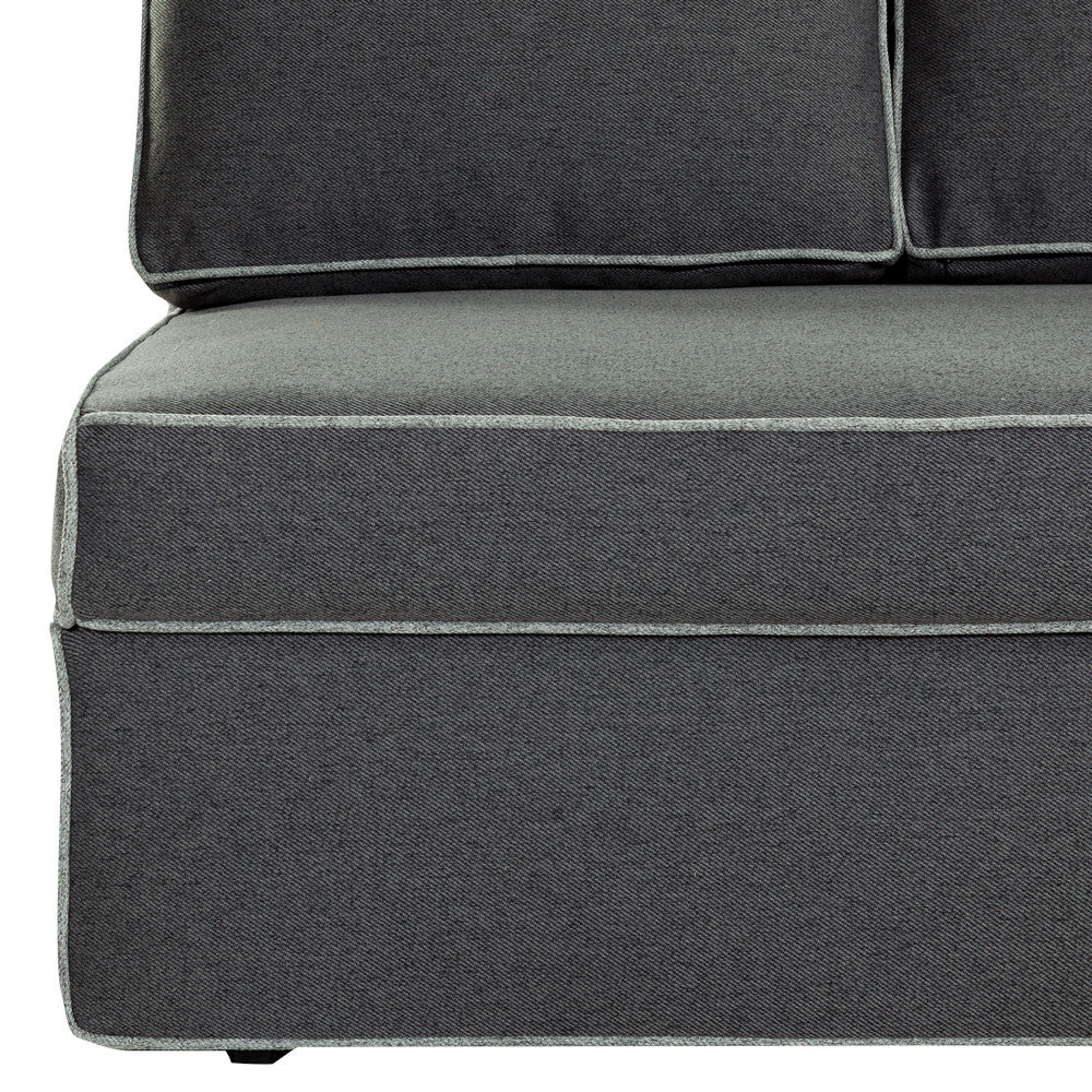 Canapea Extensibila New Modulo, 3 Locuri, Lada Depozitare, Gri, 194 Cm