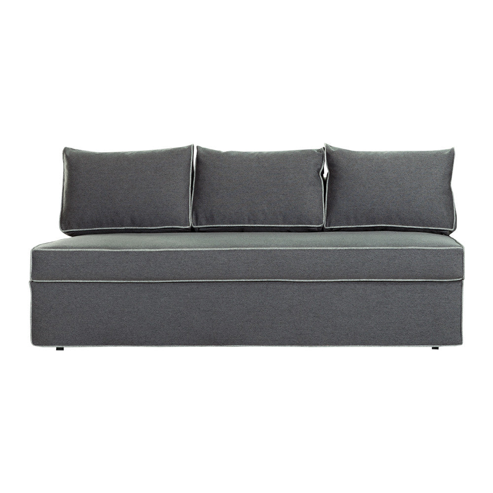 Canapea Extensibila New Modulo, 3 Locuri, Lada Depozitare, Gri, 194 Cm