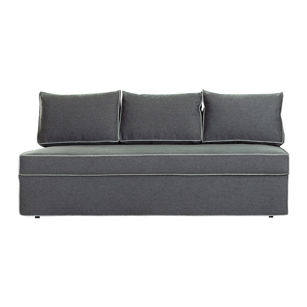 Canapea Extensibila New Modulo, 3 Locuri, Lada Depozitare, Gri, 194 Cm