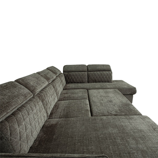 Coltar U Extensibil Tiago, Dreapta, 6 Locuri, Tetiere Reglabile, Maro Cremona 330 Cm