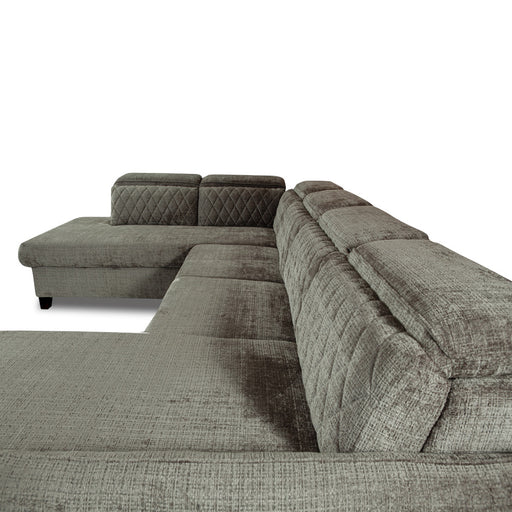 Coltar U Extensibil Tiago, Stanga, 6 Locuri, Tetiere Reglabile, Maro Cremona, 330 Cm