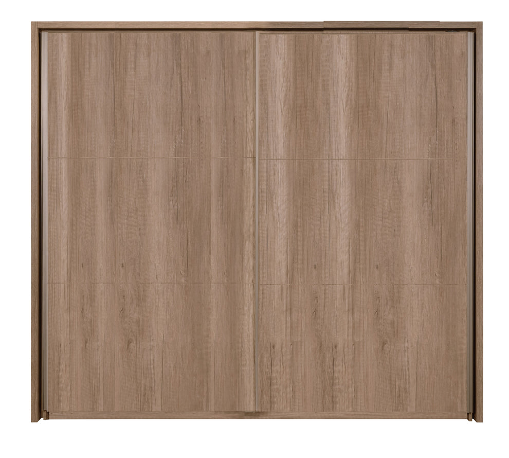 Dulap 2 Usi Culisante Phoenix, Cu Rama Design Stejar Antichizat, 249 Cm