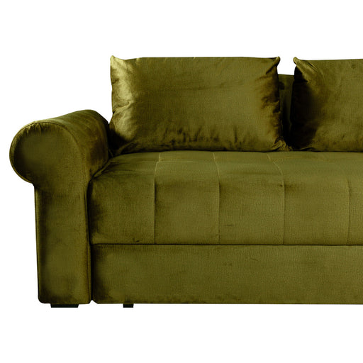 Coltar Extensibil Dreapta Trendy, 5 Locuri, Lada Depozitare, Verde, 275 Cm