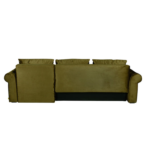 Coltar Extensibil Dreapta Trendy, 5 Locuri, Lada Depozitare, Verde, 275 Cm