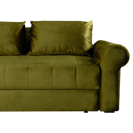 Coltar Extensibil Stanga Trendy, 5 Locuri, Lada Depozitare, Verde, 275 Cm