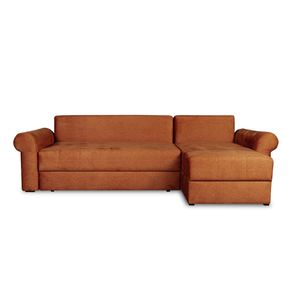 Coltar Extensibil Dreapta Trendy, 5 Locuri, Lada Depozitare, Terracotta, 275 Cm