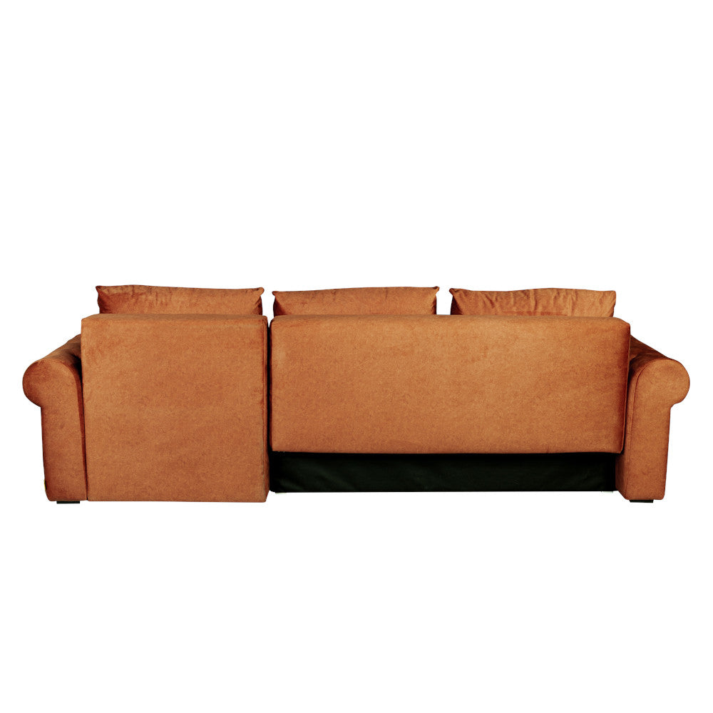 Coltar Extensibil Dreapta Trendy, 5 Locuri, Lada Depozitare, Terracotta, 275 Cm