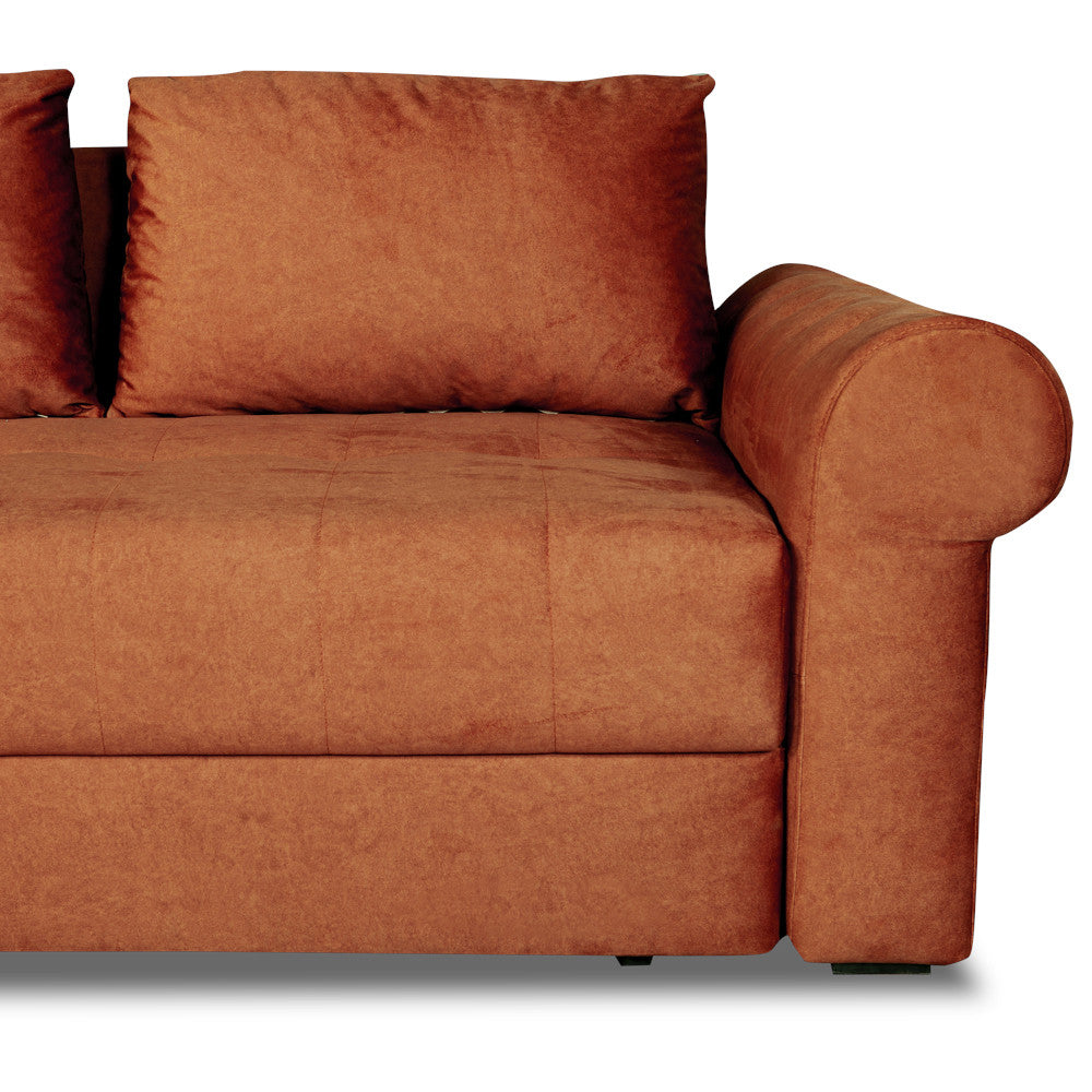 Coltar Extensibil Stanga Trendy, 5 Locuri, Lada Depozitare, Terracotta, 275 Cm