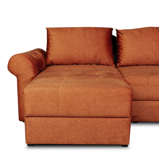 Coltar Extensibil Stanga Trendy, 5 Locuri, Lada Depozitare, Terracotta, 275 Cm