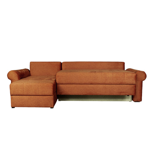 Coltar Extensibil Stanga Trendy, 5 Locuri, Lada Depozitare, Terracotta, 275 Cm