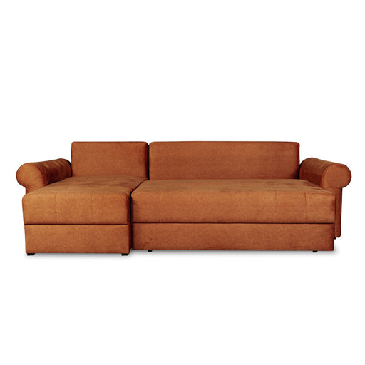 Coltar Extensibil Stanga Trendy, 5 Locuri, Lada Depozitare, Terracotta, 275 Cm