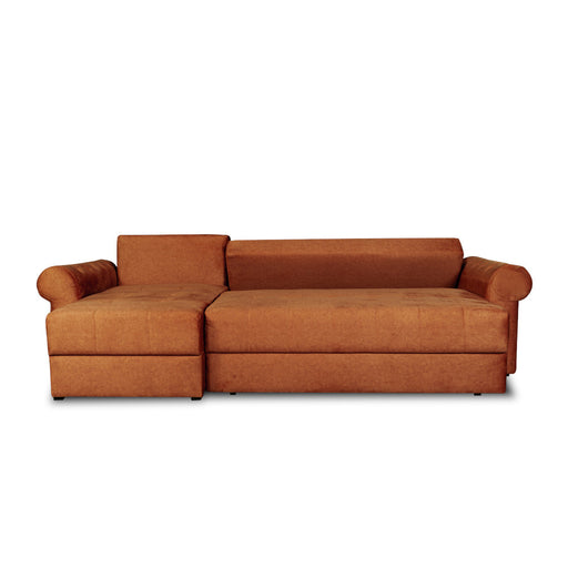 Coltar Extensibil Stanga Trendy, 5 Locuri, Lada Depozitare, Terracotta, 275 Cm