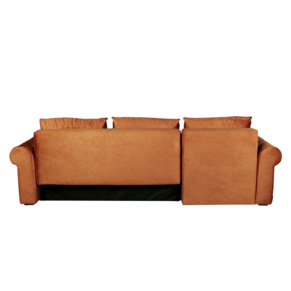 Coltar Extensibil Stanga Trendy, 5 Locuri, Lada Depozitare, Terracotta, 275 Cm