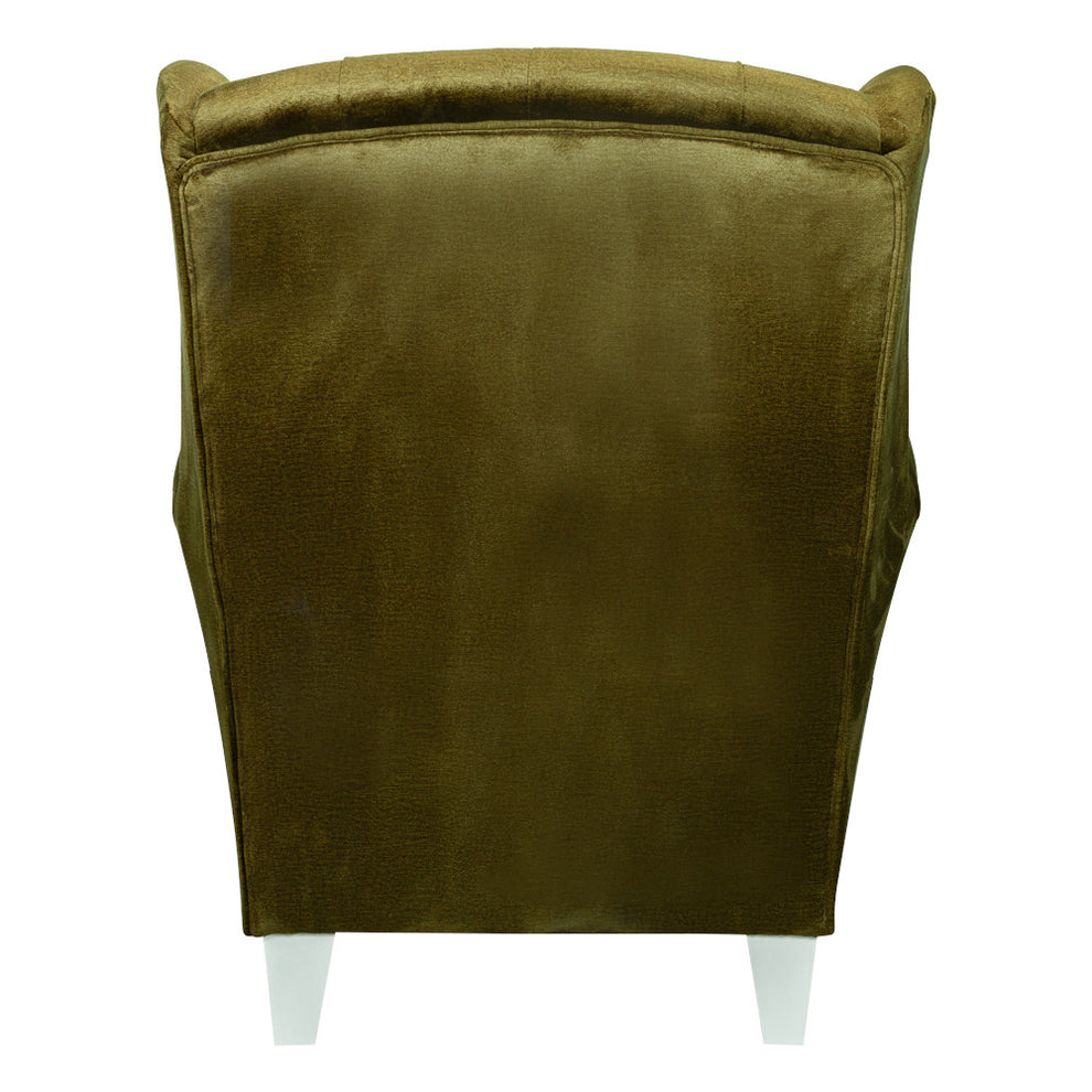 Fotoliu Chandler Capitonat, Verde Si Alb, 84 Cm